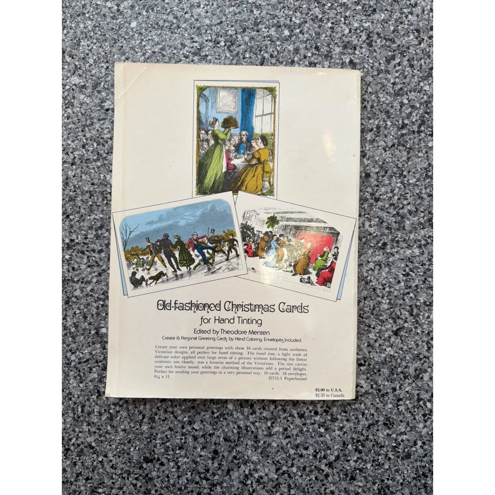 Dover Old-fashioned Christmas Cards for Hand Tinting Theodore Menten 16 Cards
